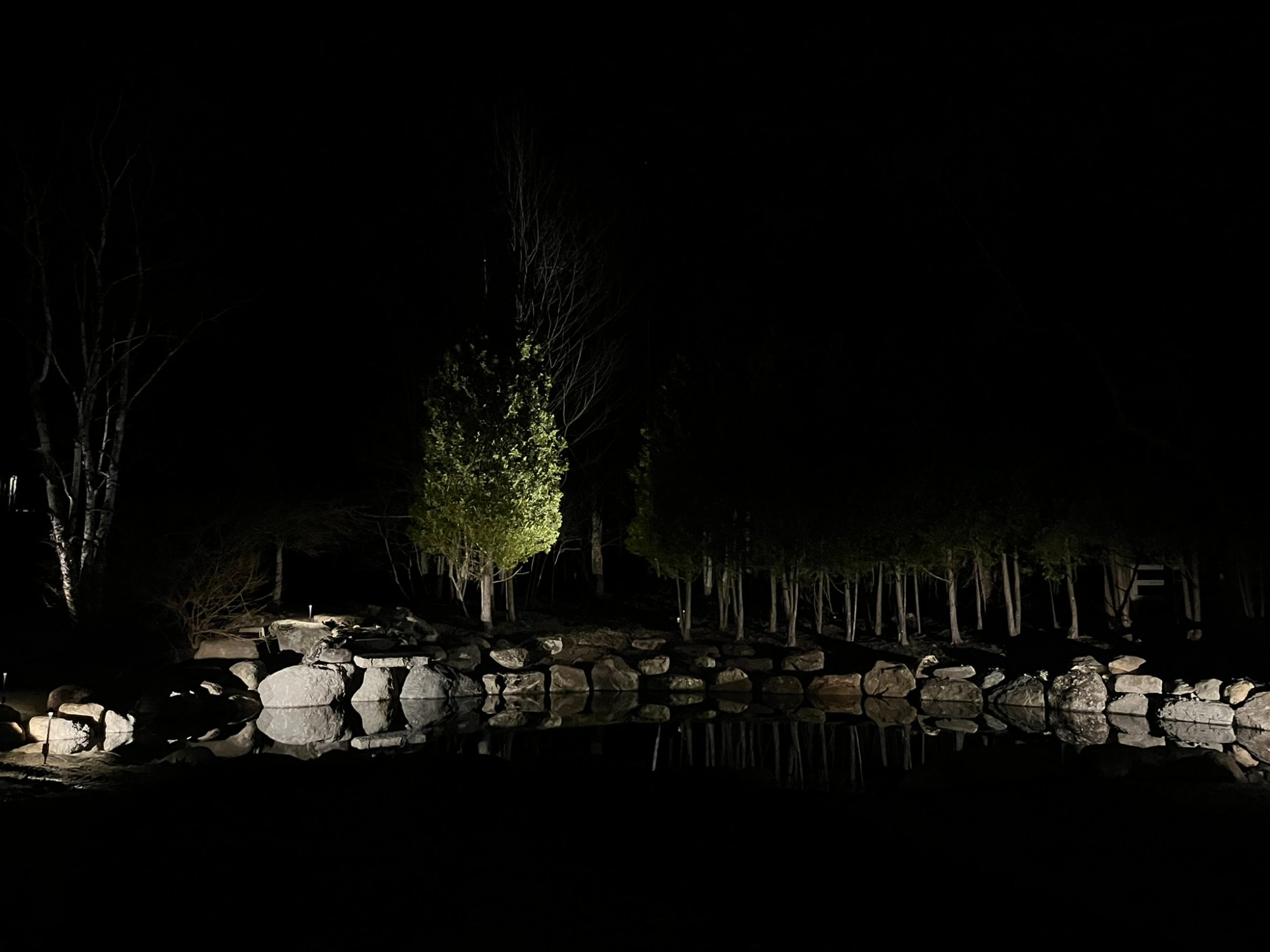 Éclairage étang et plan d'eau Estrie - Lumières des Cantons